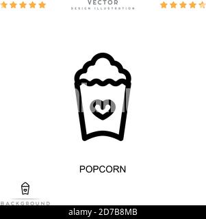 Popcorn-Symbol. Einfaches Element aus der digitalen Störungs-Sammlung. Linie Popcorn Symbol für Vorlagen, Infografiken und mehr Stock Vektor