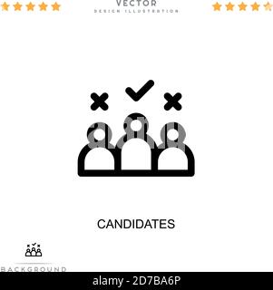 Symbol Kandidaten. Einfaches Element aus der digitalen Störungs-Sammlung. Symbol für Linienkandidaten für Vorlagen, Infografiken und mehr Stock Vektor