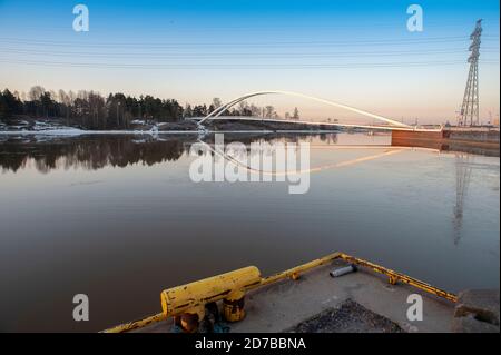 14042018, Helsinki, Finnland. Sonnenaufgang in Helsinki. Sonnenaufgang in Helsinki. Umleitung: Marko Hannula, Valamo Studio Stockfoto