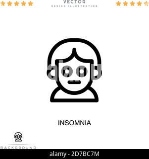 Symbol für Schlaflosigkeit. Einfaches Element aus der digitalen Störungs-Sammlung. Line Insomnia Icon für Vorlagen, Infografiken und mehr Stock Vektor