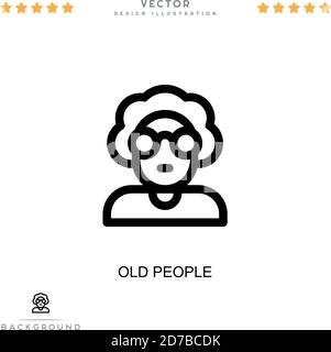 Symbol für alte Menschen. Einfaches Element aus der digitalen Störungs-Sammlung. Line Old People Symbol für Vorlagen, Infografiken und mehr Stock Vektor