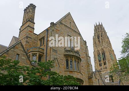 Harkness Tower in Yale University, New Haven, Connecticut, CT, USA. Stockfoto