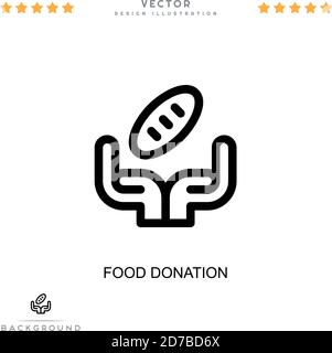 Symbol für Lebensmittelspende. Einfaches Element aus der digitalen Störungs-Sammlung. Line Food Spende Symbol für Vorlagen, Infografiken und mehr Stock Vektor