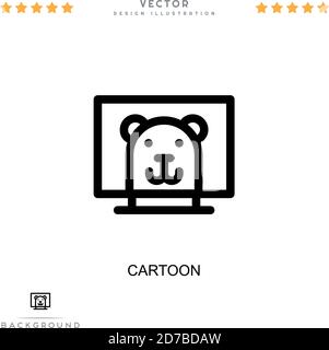 Cartoon-Symbol. Einfaches Element aus der digitalen Störungs-Sammlung. Linie Cartoon Symbol für Vorlagen, Infografiken und mehr Stock Vektor