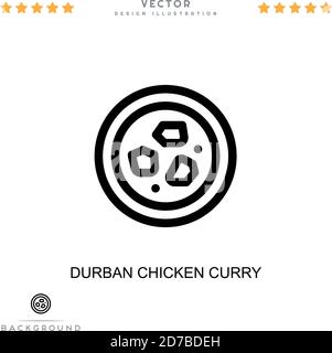 Durban Chicken Curry Ikone. Einfaches Element aus der digitalen Störungs-Sammlung. Linie Durban Chicken Curry Symbol für Vorlagen, Infografiken und mehr Stock Vektor