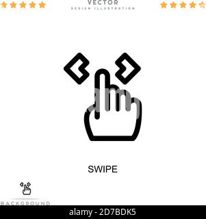 Wische über das Symbol. Einfaches Element aus der digitalen Störungs-Sammlung. Linienwippen-Symbol für Vorlagen, Infografiken und mehr Stock Vektor