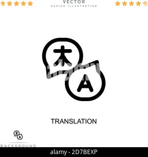 Übersetzungssymbol. Einfaches Element aus der digitalen Störungs-Sammlung. Symbol für Linienübersetzung für Vorlagen, Infografiken und mehr Stock Vektor