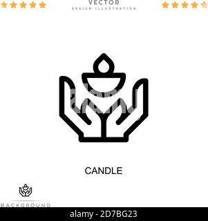 Kerzensymbol. Einfaches Element aus der digitalen Störungs-Sammlung. Line Candle Icon für Vorlagen, Infografiken und mehr Stock Vektor