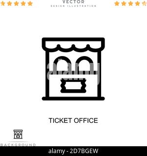 Ticketschalter-Symbol. Einfaches Element aus der digitalen Störungs-Sammlung. Line Ticket Office Symbol für Vorlagen, Infografiken und mehr Stock Vektor