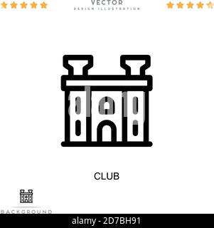 Club-Symbol. Einfaches Element aus der digitalen Störungs-Sammlung. Line Club Symbol für Vorlagen, Infografiken und mehr Stock Vektor