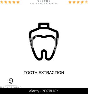 Symbol für Zahnextraktion. Einfaches Element aus der digitalen Störungs-Sammlung. Linie Zahn Extraktion Symbol für Vorlagen, Infografiken und mehr Stock Vektor