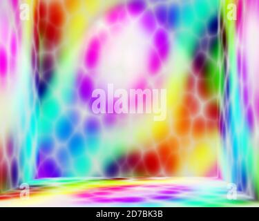 Mehrfarbiger heller Wandhintergrund. 3d-Rendering Stockfoto