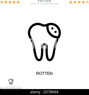 Rotten-Symbol. Einfaches Element aus der digitalen Störungs-Sammlung. Line Rotten Icon für Vorlagen, Infografiken und mehr Stock Vektor