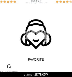 Lieblingssymbol. Einfaches Element aus der digitalen Störungs-Sammlung. Line Favorite Icon für Vorlagen, Infografiken und mehr Stock Vektor