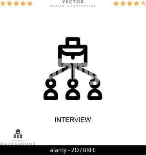 Interview-Symbol. Einfaches Element aus der digitalen Störungs-Sammlung. Symbol für Zeileninterview für Vorlagen, Infografiken und mehr Stock Vektor
