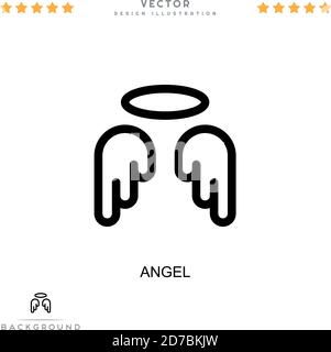Angel-Symbol. Einfaches Element aus der digitalen Störungs-Sammlung. Linienengel-Symbol für Vorlagen, Infografiken und mehr Stock Vektor