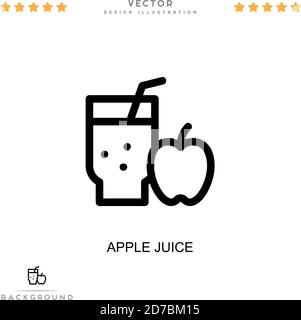 Apfelsaft-Symbol. Einfaches Element aus der digitalen Störungs-Sammlung. Linie Apple Juice Symbol für Vorlagen, Infografiken und mehr Stock Vektor