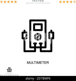 Multimeter-Symbol. Einfaches Element aus der digitalen Störungs-Sammlung. Zeilemulmetersymbol für Vorlagen, Infografiken und mehr Stock Vektor