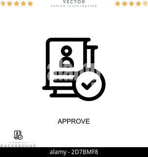 Symbol „Genehmigen“. Einfaches Element aus der digitalen Störungs-Sammlung. Symbol für Zeilenabzeichnen für Vorlagen, Infografiken und mehr Stock Vektor