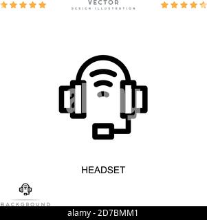 Headset-Symbol. Einfaches Element aus der digitalen Störungs-Sammlung. Line Headset-Symbol für Vorlagen, Infografiken und mehr Stock Vektor