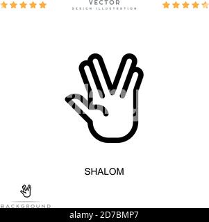 Shalom-Symbol. Einfaches Element aus der digitalen Störungs-Sammlung. Linie Shalom Symbol für Vorlagen, Infografiken und mehr Stock Vektor