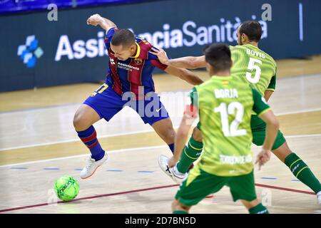 Barcelona, Spanien. Oktober 2020. Ferrao vom FC Barcelona während des LNFS-Spiels zwischen FC Barcelona und Inter FS im Palau Blaugrana am 21. Oktober 2020 in Barcelona, Spanien. Bild: Dax Images/Alamy Live News Stockfoto