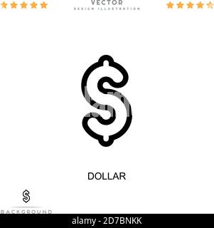 Dollar-Symbol. Einfaches Element aus der digitalen Störungs-Sammlung. Line Dollar Symbol für Vorlagen, Infografiken und mehr Stock Vektor