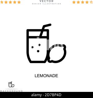 Limonade-Symbol. Einfaches Element aus der digitalen Störungs-Sammlung. Linie Lemonade Symbol für Vorlagen, Infografiken und mehr Stock Vektor