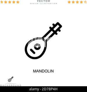 Mandolinensymbol. Einfaches Element aus der digitalen Störungs-Sammlung. Linie Mandolin Symbol für Vorlagen, Infografiken und mehr Stock Vektor