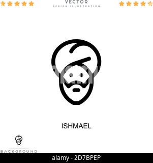 Ismael-Symbol. Einfaches Element aus der digitalen Störungs-Sammlung. Zeile Ishmael Symbol für Vorlagen, Infografiken und mehr Stock Vektor