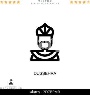 Dussehra-Ikone. Einfaches Element aus der digitalen Störungs-Sammlung. Linie Dussehra Symbol für Vorlagen, Infografiken und mehr Stock Vektor