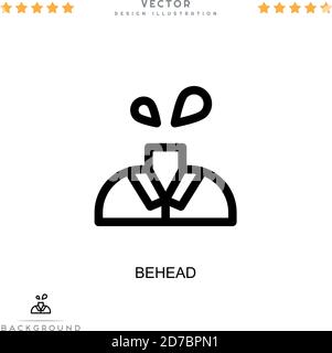 Symbol „Behead“. Einfaches Element aus der digitalen Störungs-Sammlung. Line-Kopf-Symbol für Vorlagen, Infografiken und mehr Stock Vektor