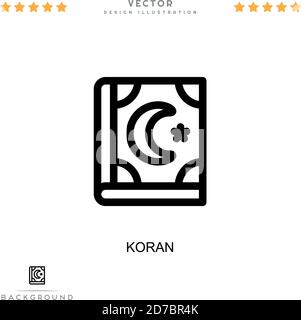 Koran-Symbol. Einfaches Element aus der digitalen Störungs-Sammlung. Linie Koran Symbol für Vorlagen, Infografiken und mehr Stock Vektor