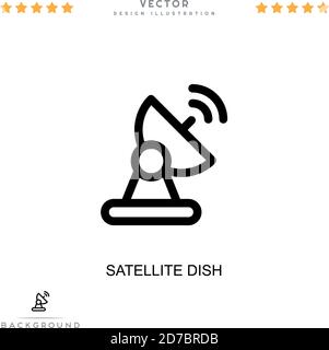 Symbol für Satellitenschüssel. Einfaches Element aus der digitalen Störungs-Sammlung. Line Satellitenschüssel Symbol für Vorlagen, Infografiken und mehr Stock Vektor