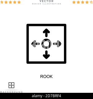 Symbol „Rook“. Einfaches Element aus der digitalen Störungs-Sammlung. Liniensymbol für Vorlagen, Infografiken und mehr Stock Vektor