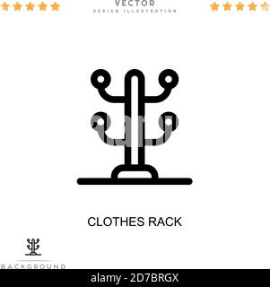 Symbol für Kleiderständer. Einfaches Element aus der digitalen Störungs-Sammlung. Line Wäscheständer Symbol für Vorlagen, Infografiken und mehr Stock Vektor