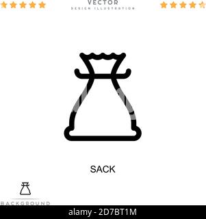 Sack-Symbol. Einfaches Element aus der digitalen Störungs-Sammlung. Line Sack Icon für Vorlagen, Infografiken und mehr Stock Vektor