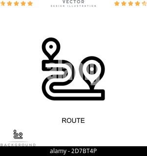 Routensymbol. Einfaches Element aus der digitalen Störungs-Sammlung. Symbol für Linienführung für Vorlagen, Infografiken und mehr Stock Vektor