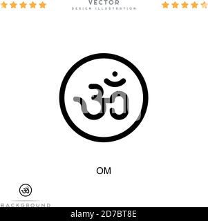 OM-Symbol. Einfaches Element aus der digitalen Störungs-Sammlung. Zeilensymbol für Vorlagen, Infografiken und mehr Stock Vektor