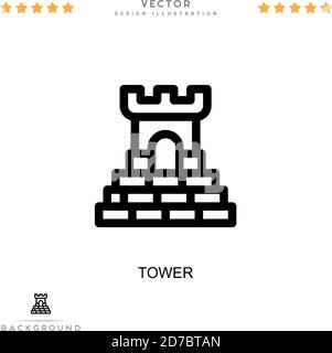 Turmsymbol. Einfaches Element aus der digitalen Störungs-Sammlung. Line Tower Symbol für Vorlagen, Infografiken und mehr Stock Vektor