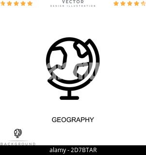 Geografie-Symbol. Einfaches Element aus der digitalen Störungs-Sammlung. Liniengeographie-Symbol für Vorlagen, Infografiken und mehr Stock Vektor