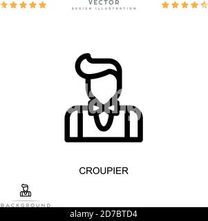 Croupier-Symbol. Einfaches Element aus der digitalen Störungs-Sammlung. Zeile Croupier Symbol für Vorlagen, Infografiken und mehr Stock Vektor