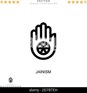 Jainismus-Symbol. Einfaches Element aus der digitalen Störungs-Sammlung. Linie Jainism Symbol für Vorlagen, Infografiken und mehr Stock Vektor