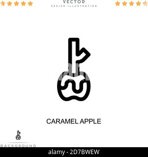 Karamell-Apfel-Symbol. Einfaches Element aus der digitalen Störungs-Sammlung. Linie Karamell Apfel-Symbol für Vorlagen, Infografiken und mehr Stock Vektor