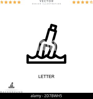 Buchstabensymbol. Einfaches Element aus der digitalen Störungs-Sammlung. Linienbrief-Symbol für Vorlagen, Infografiken und mehr Stock Vektor