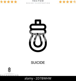 Symbol für Selbstmord. Einfaches Element aus der digitalen Störungs-Sammlung. Line Suicide Symbol für Vorlagen, Infografiken und mehr Stock Vektor