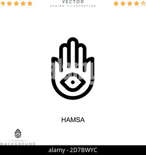 Hamsa-Symbol. Einfaches Element aus der digitalen Störungs-Sammlung. Linie Hamsa Symbol für Vorlagen, Infografiken und mehr Stock Vektor