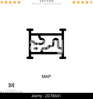 Kartensymbol. Einfaches Element aus der digitalen Störungs-Sammlung. Liniendiagramm-Symbol für Vorlagen, Infografiken und mehr Stock Vektor