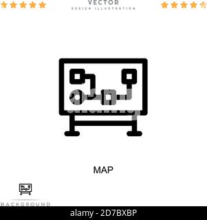 Kartensymbol. Einfaches Element aus der digitalen Störungs-Sammlung. Liniendiagramm-Symbol für Vorlagen, Infografiken und mehr Stock Vektor
