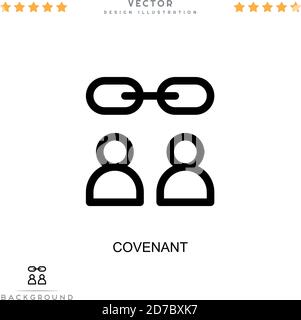 Symbol „Bund“. Einfaches Element aus der digitalen Störungs-Sammlung. Line Covenant Symbol für Vorlagen, Infografiken und mehr Stock Vektor